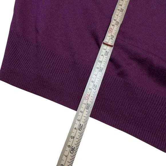 Jos. A. Bank Signature Merino Wool V-Neck Sweater XXL Burgundy Maroon Purple EUC